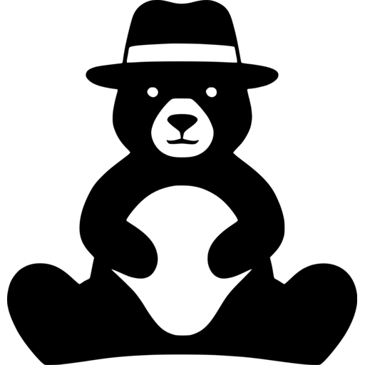 Cute Bear Silhouette with Hat SVG