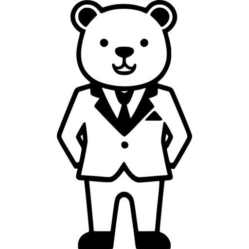 Dapper Bear in Suit SVG - svgcollections.com