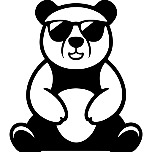 Cool Panda Bear SVG Graphic