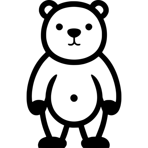 Cute Bear Outline SVG