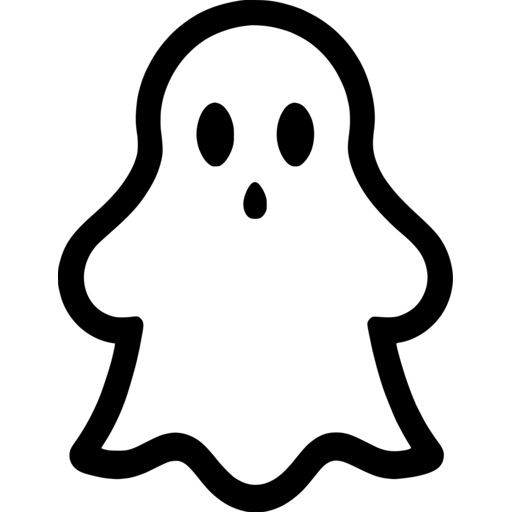 Cute Ghost Outline SVG - svgcollections.com