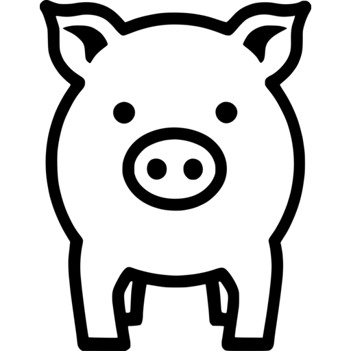 Adorable Pig Outline SVG - svgcollections.com