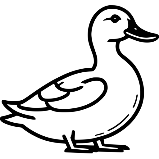 Adorable Duck Outline SVG Vector - svgcollections.com