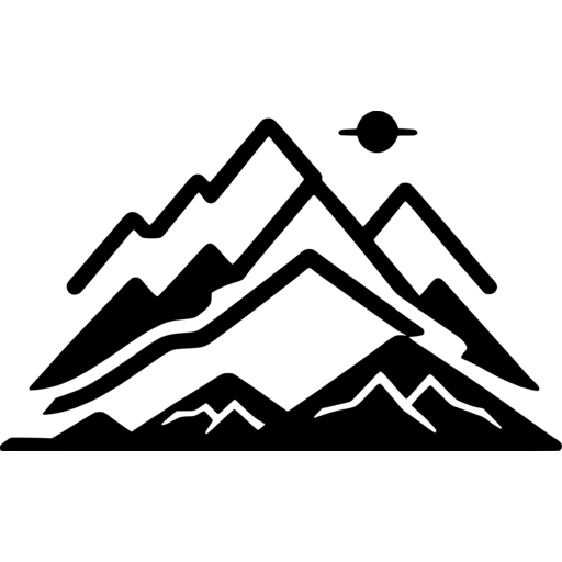 Mountain Scene with Sun and Plane SVG