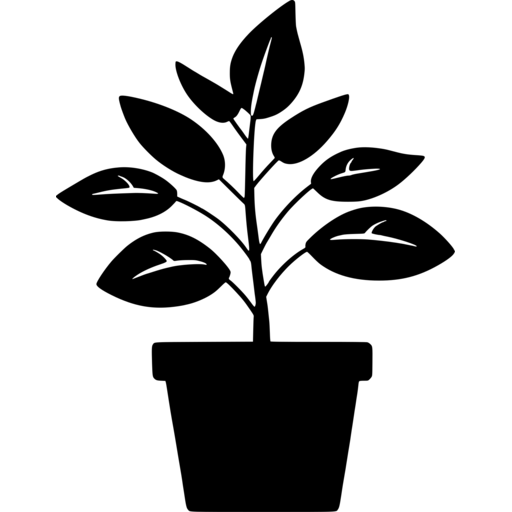 Potted Houseplant SVG - Minimalist Plant Illustration