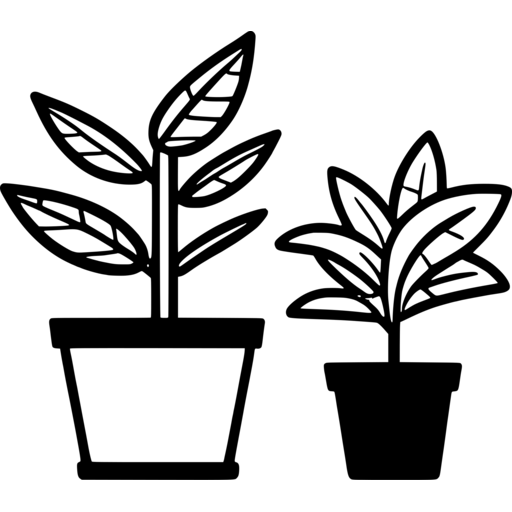 Potted Houseplant Duo - SVG