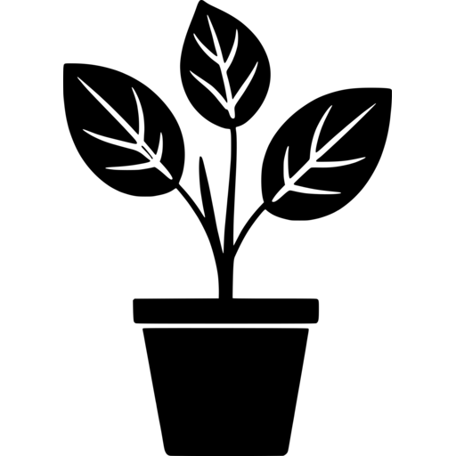 Simple Potted Plant SVG Illustration