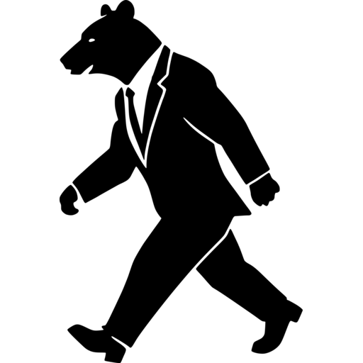 Walking Bear in Suit SVG - Stylish Bear Silhouette