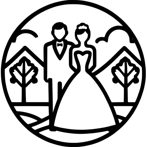 Elegant Wedding SVG Design Featuring Bride and Groom