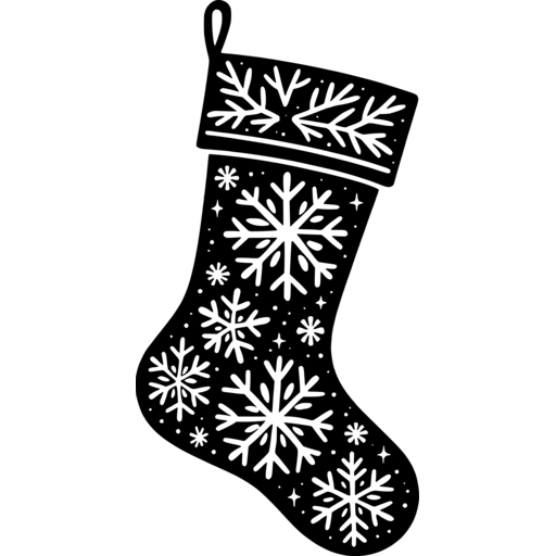 Vintage Christmas stocking with snowflake designs