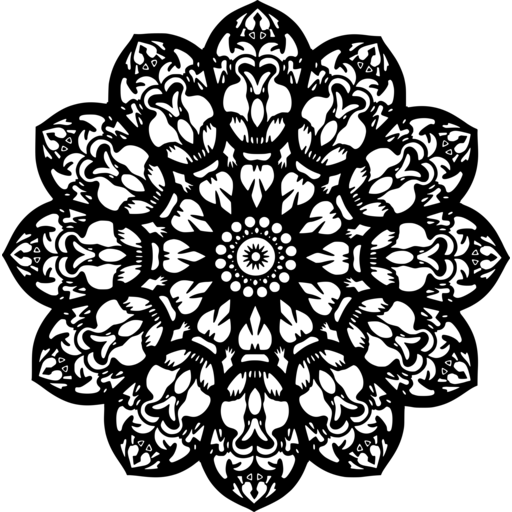 Intricate mandala design featuring easter eggs in a symmetrical pattern.
