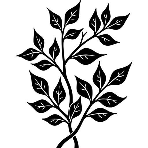 Illustration of elegant spring foliage with leaves and branches.